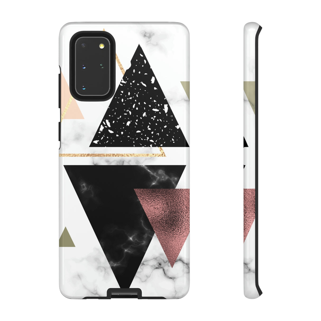 Rose Gold Triangles Android Case (Protective) Samsung Galaxy S20+ Glossy Phone Case