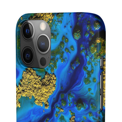 Blue Clear Ocean Ink Art iPhone Case (Slim) Phone Case