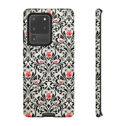 Black Rose Gothic Flower Samsung Case (Protective) Samsung Galaxy S20 Ultra Matte Phone Case