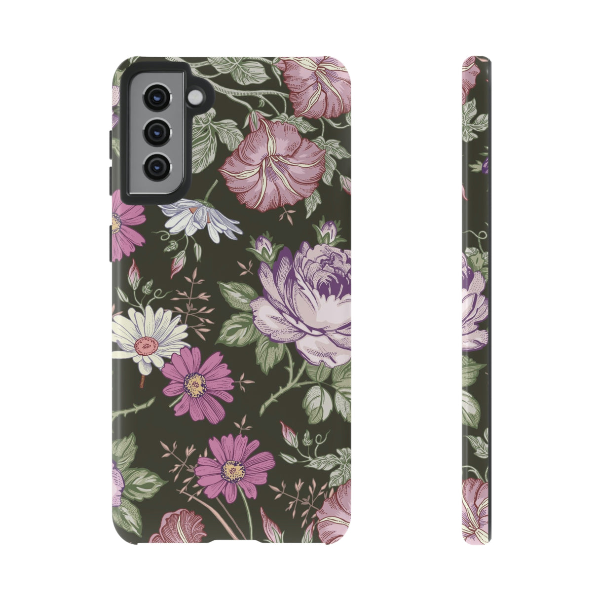 Purple Rose Vintage Flower Samsung Case (Protective) Samsung Galaxy S21 Plus Glossy Phone Case