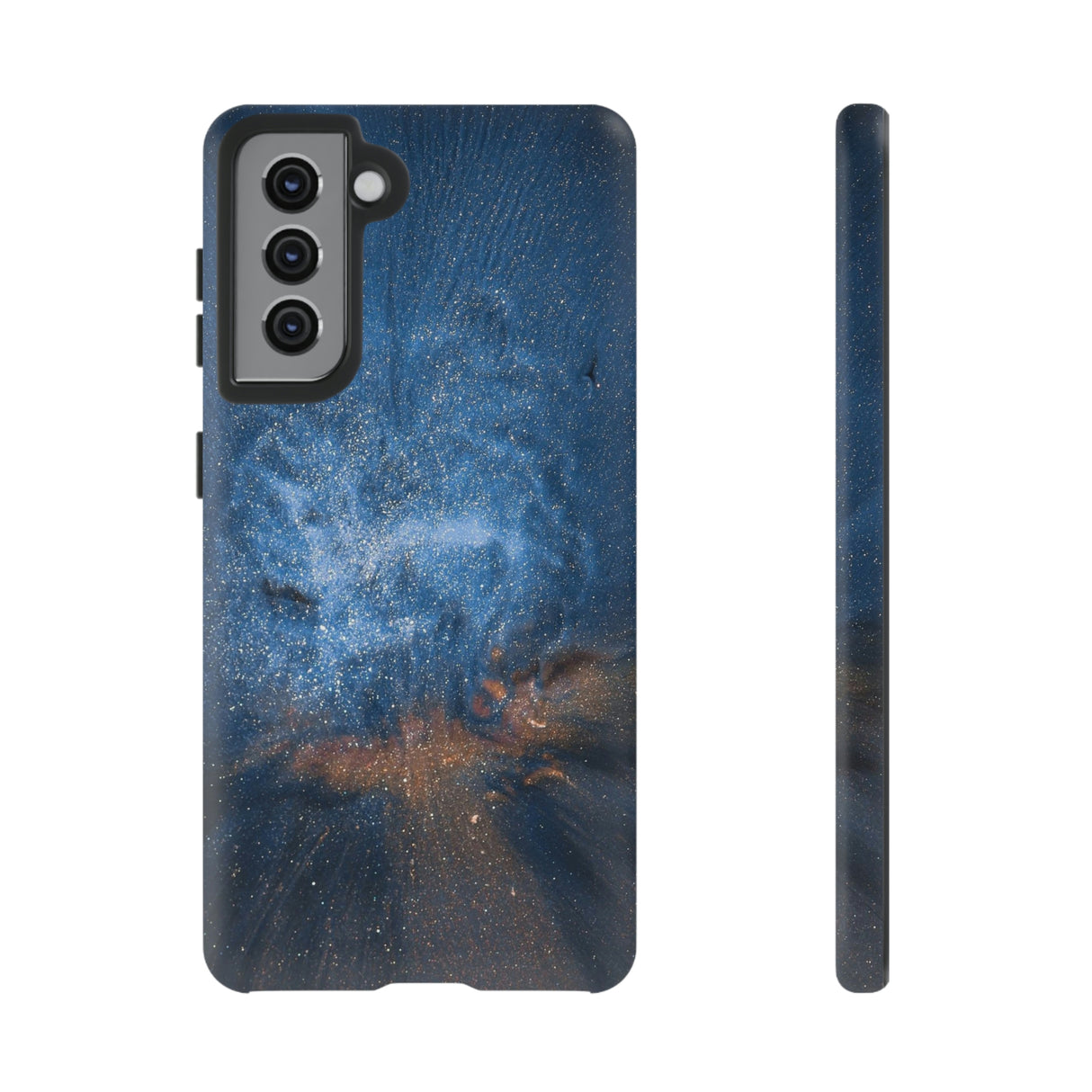 Blue Stardust Ink Art Android Case (Protective) Samsung Galaxy S21 Matte Phone Case