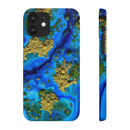 Blue Clear Ocean Ink Art iPhone Case (Slim) iPhone 12 Matte Phone Case