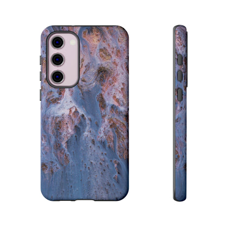 Blue Ice Ink Art Android Case (Protective) Samsung Galaxy S23 Plus Matte Phone Case