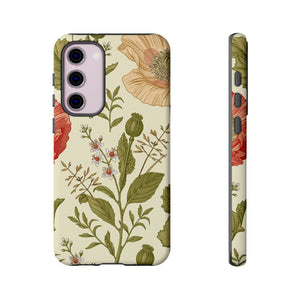 Poppy Red Vintage Flower Samsung Case (Protective) Samsung Galaxy S23 Plus Matte Phone Case