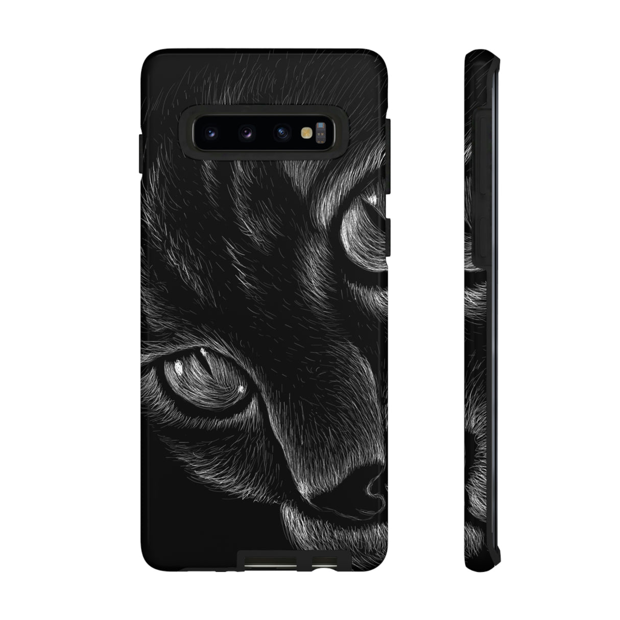 Pencil Drawing Cat Android Case (Protective) Samsung Galaxy S10 Glossy Phone Case