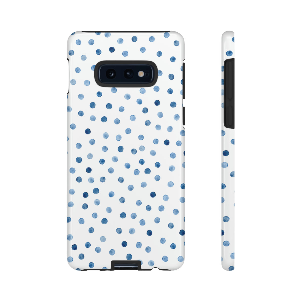 Blue Dots Pattern Android Case (Protective) Samsung Galaxy S10E Glossy Phone Case