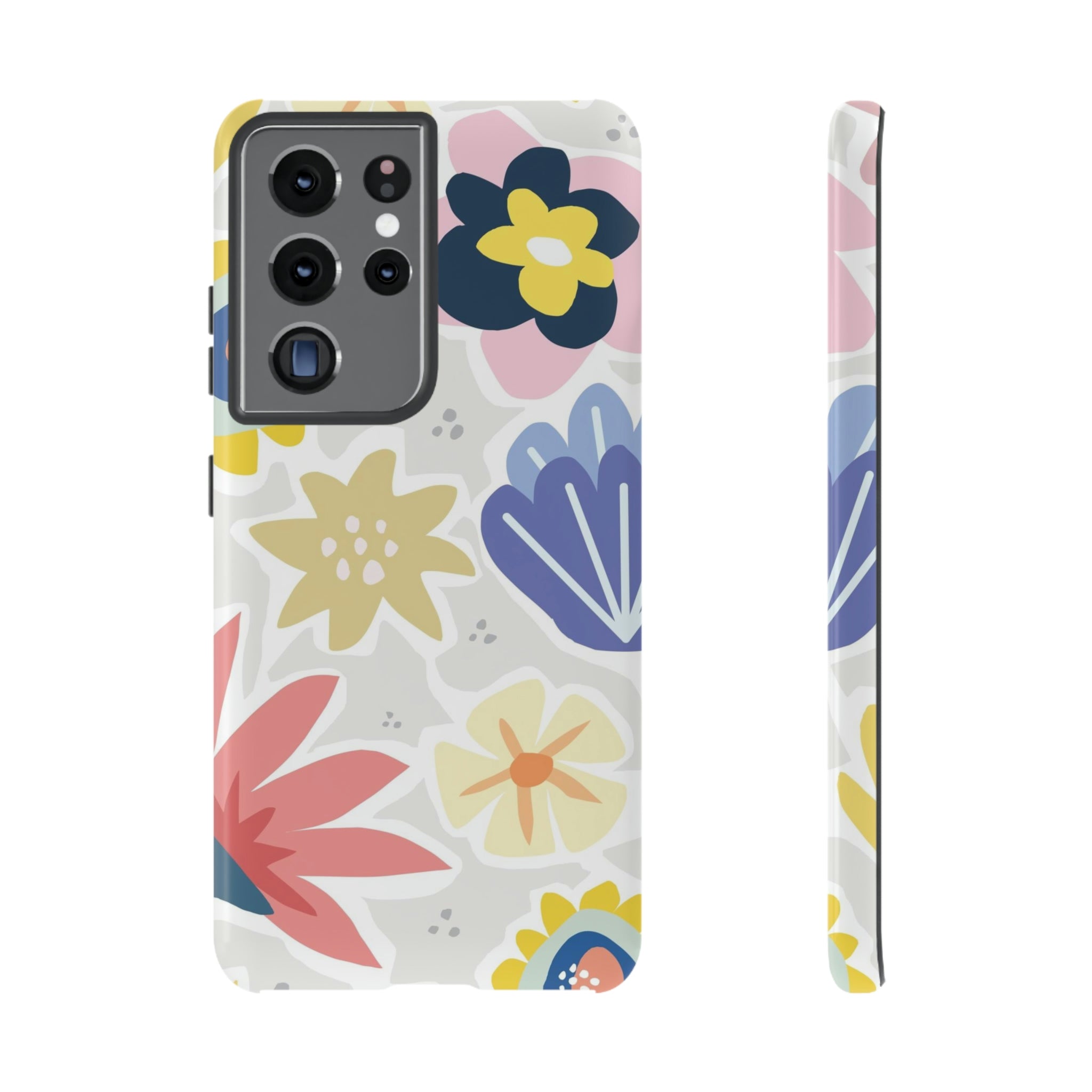 Blue Bouquet Happy Flower Samsung Case (Protective) Samsung Galaxy S21 Ultra Glossy Phone Case