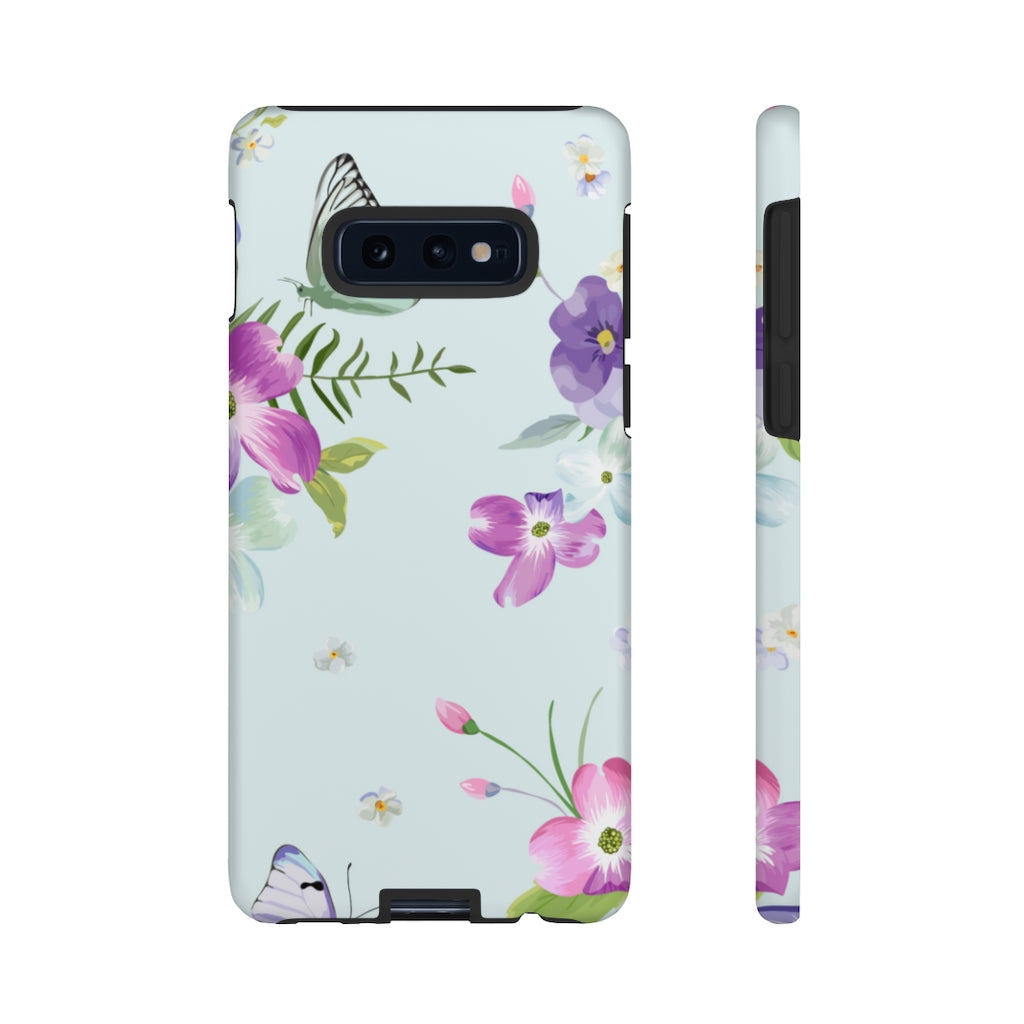 Blooming Flowers and Butterflies Samsung Case (Protective) Samsung Galaxy S10E Matte Phone Case