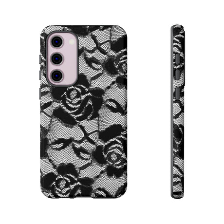 Black Rose Lace Gothic Flower Samsung Case (Protective) Samsung Galaxy S23 Plus Glossy Phone Case