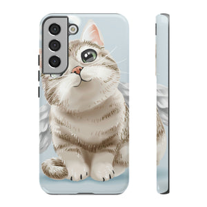 Cute Angel Cat Android Case (Protective) Samsung Galaxy S22 Plus Glossy Phone Case