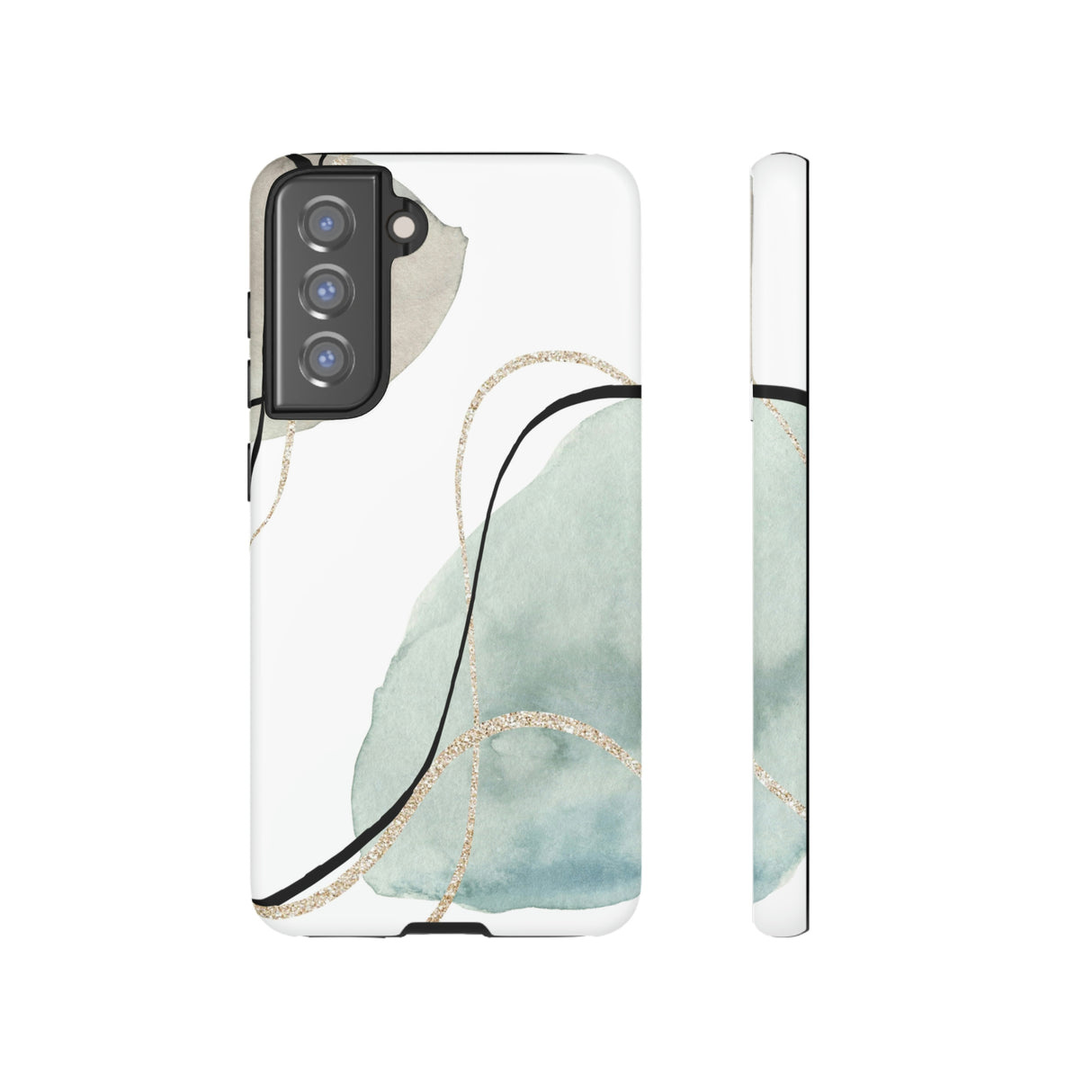 Green Watercolor Android Case (Protective) Samsung Galaxy S21 FE Matte Phone Case