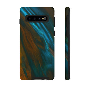 Neon Blue Ink Art Android Case (Protective) Samsung Galaxy S10 Glossy Phone Case