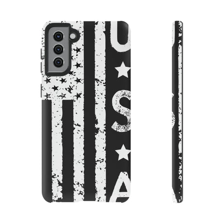 Black n White U.S Flag Android Case (Protective) Samsung Galaxy S21 Plus Matte Phone Case