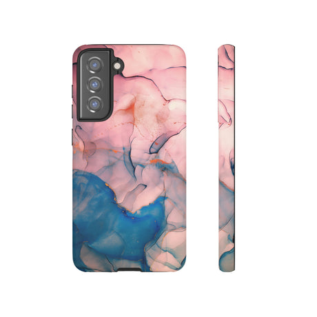 Pink Alcohol ink Marble Android Case (Protective) Samsung Galaxy S21 FE Matte Phone Case