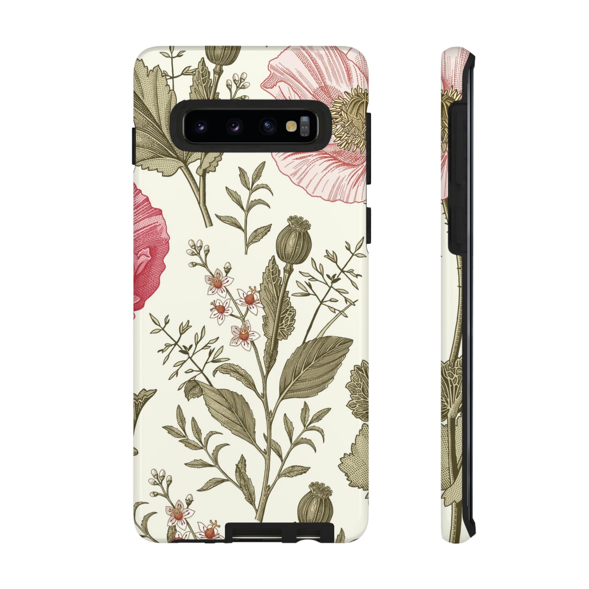 Poppy Purple Vintage Flower Samsung Case (Protective) Samsung Galaxy S10 Glossy Phone Case