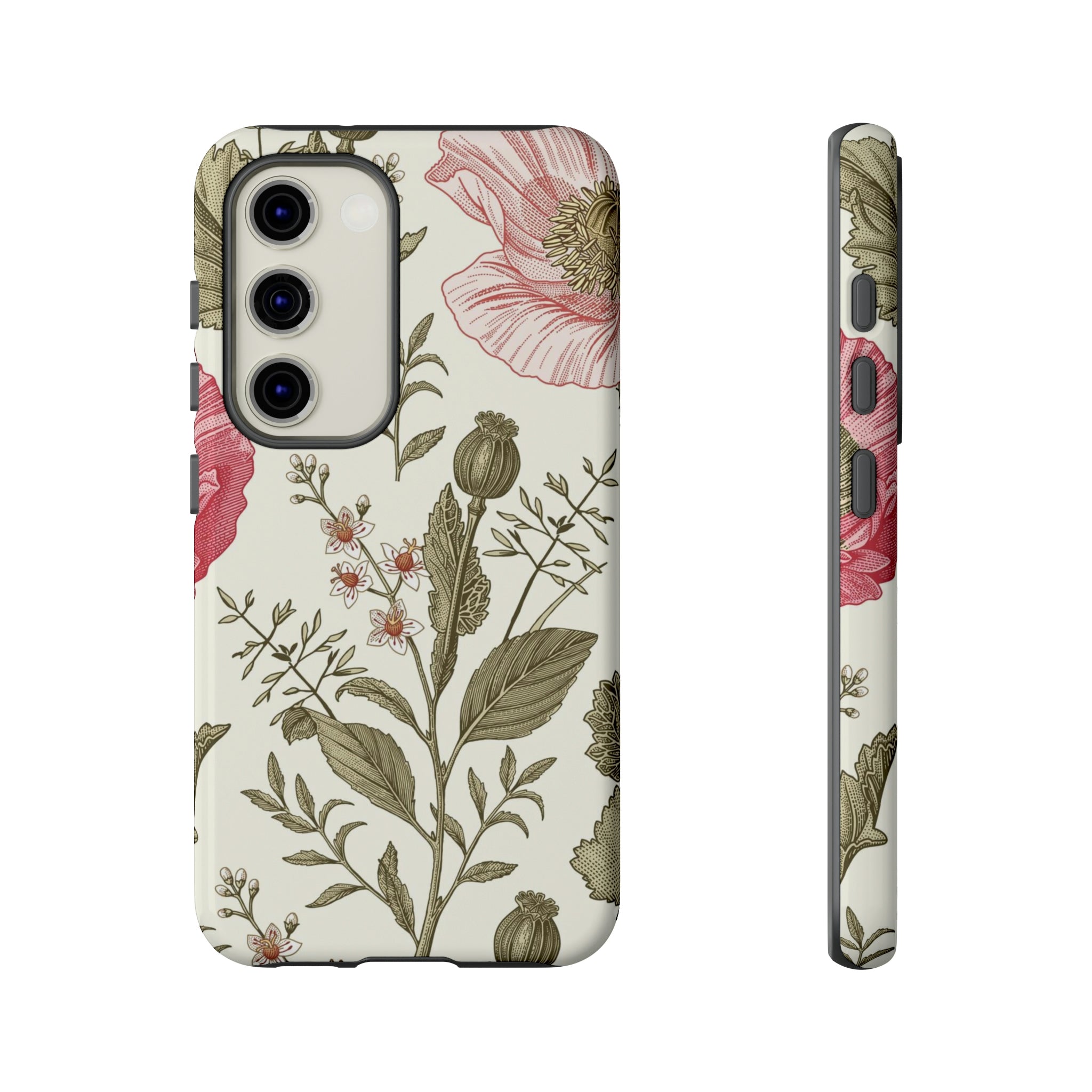 Poppy Purple Vintage Flower Samsung Case (Protective) Samsung Galaxy S23 Glossy Phone Case