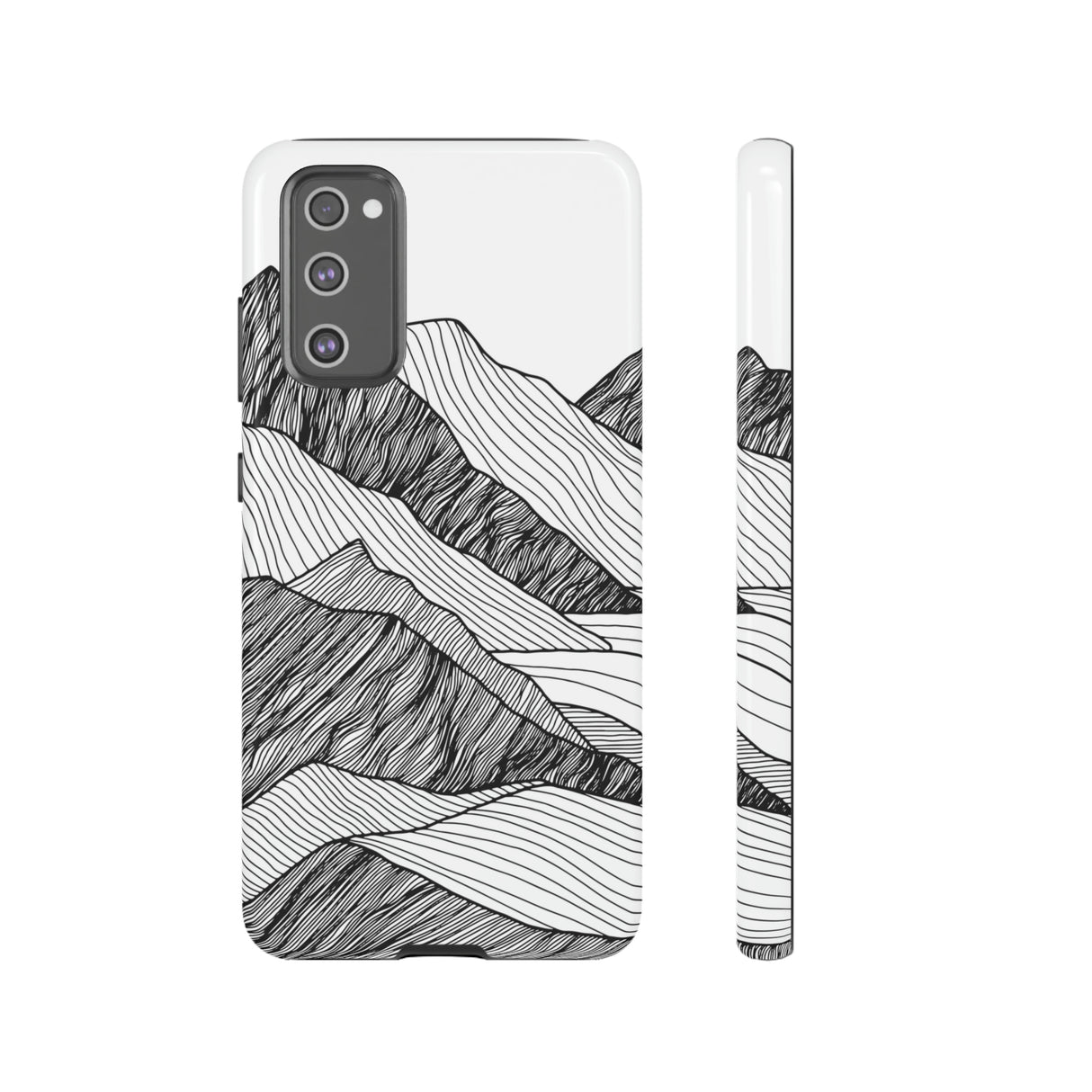 Mountain Line Art Android Case (Protective) Samsung Galaxy S20 FE Glossy Phone Case