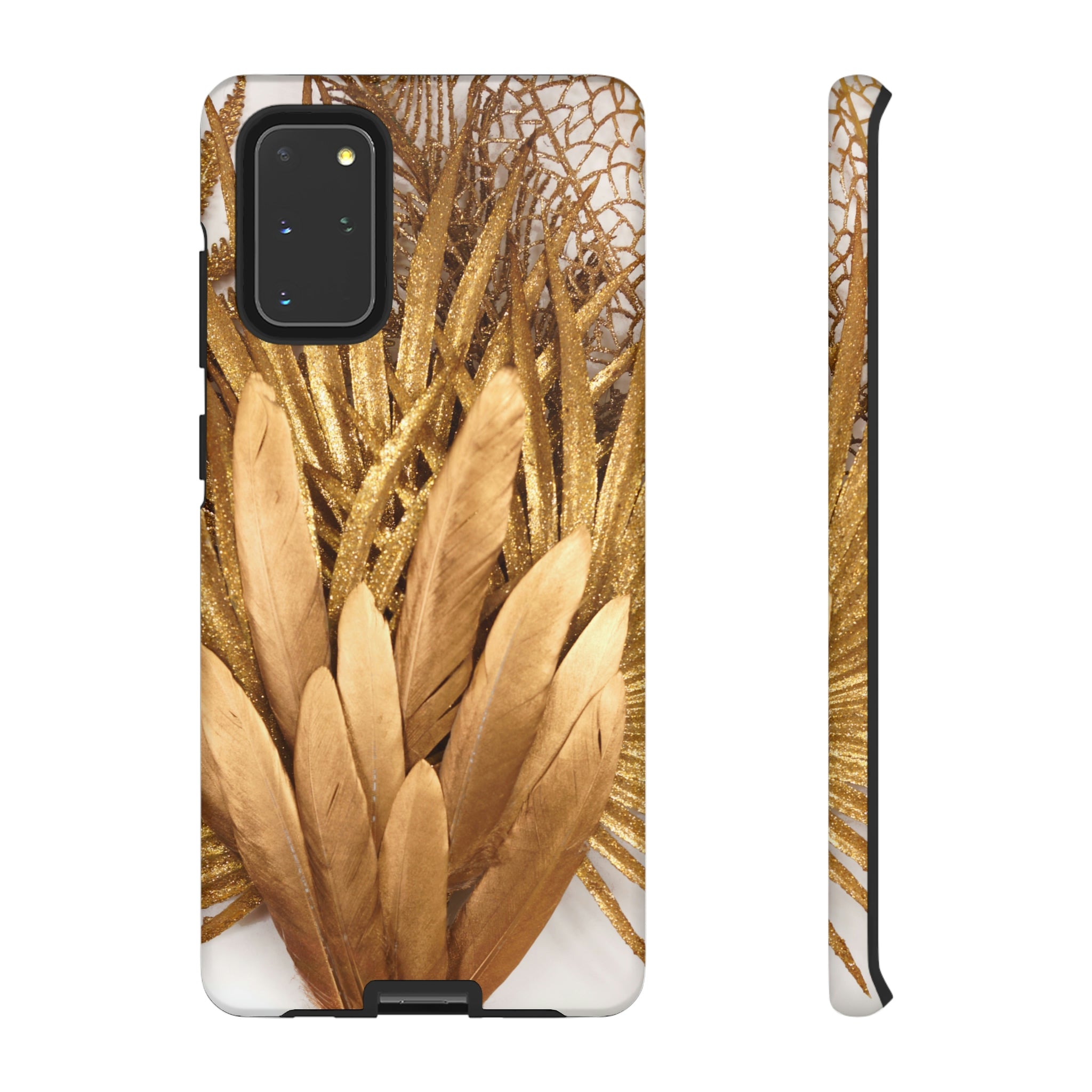 Gold Feather Android Case (Protective) Samsung Galaxy S20+ Matte Phone Case