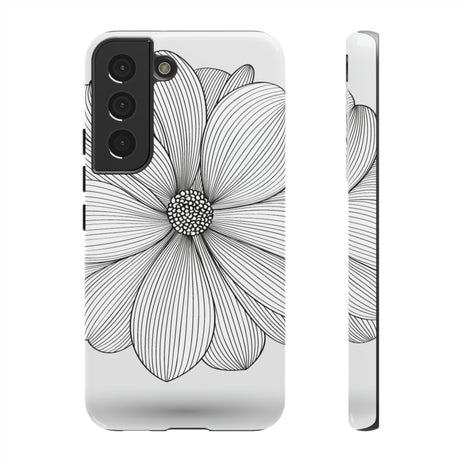 Black n White Dahlia Android Case (Protective) Samsung Galaxy S22 Glossy Phone Case