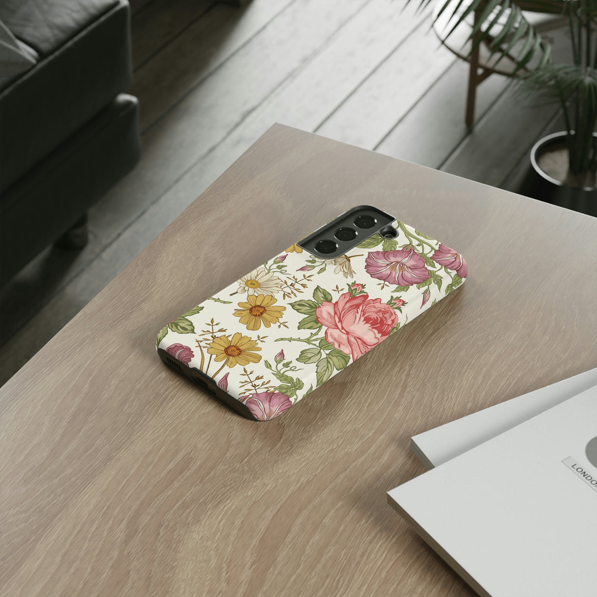 Fabric Vintage Flower Samsung Case (Protective) Phone Case