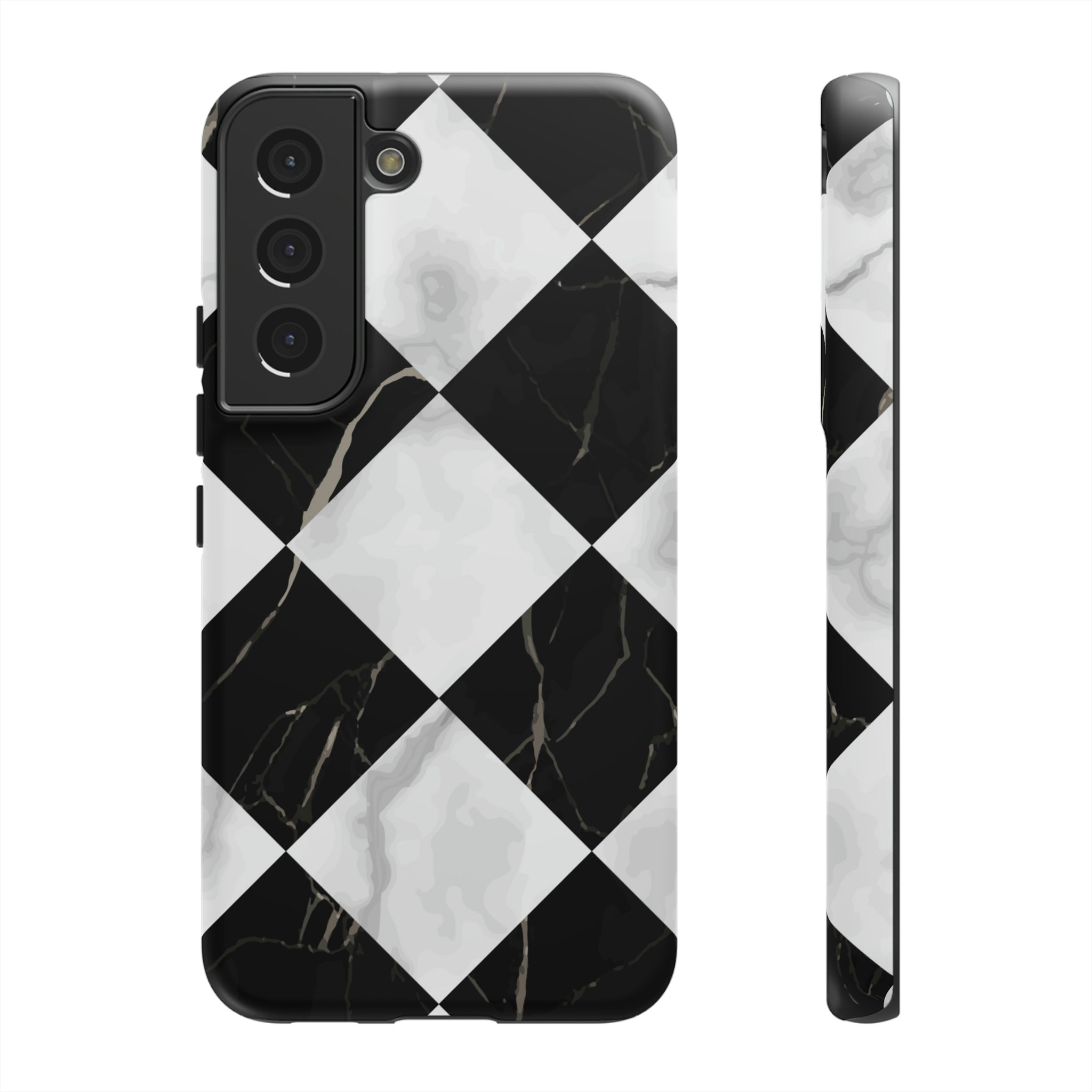 Check Marble Android Case (Protective) Samsung Galaxy S22 Matte Phone Case