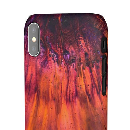 Orange Flow Ink Art iPhone Case (Slim) Phone Case