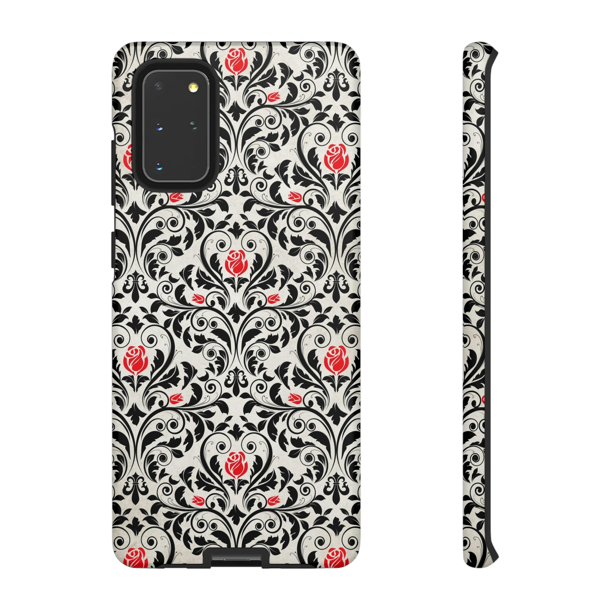 Black Rose Gothic Flower Samsung Case (Protective) Samsung Galaxy S20+ Matte Phone Case