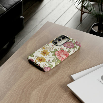 Fabric Vintage Flower Samsung Case (Protective) Phone Case