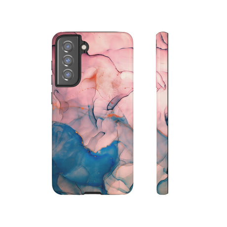 Pink Alcohol ink Marble Android Case (Protective) Samsung Galaxy S21 FE Glossy Phone Case