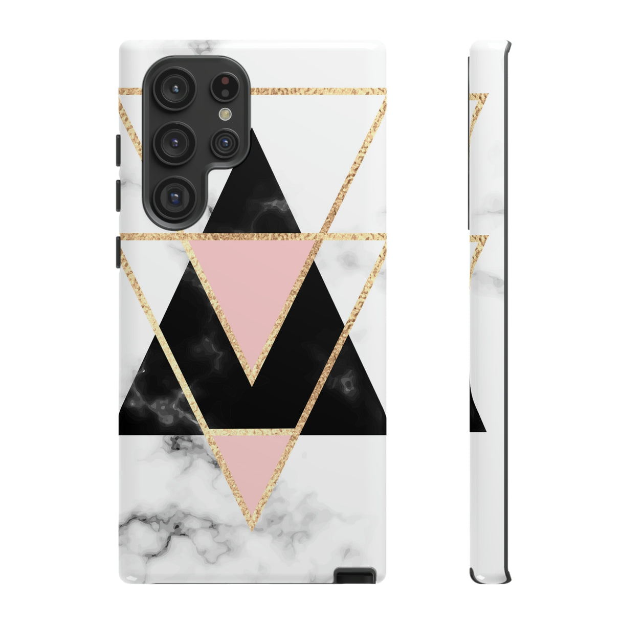 Marble Triangles Android Case (Protective) Samsung Galaxy S22 Ultra Glossy Phone Case