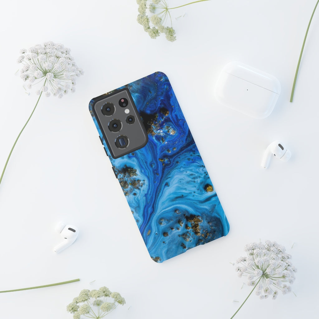 Blue Ice Melt Ink Art Android Case (Protective) Phone Case