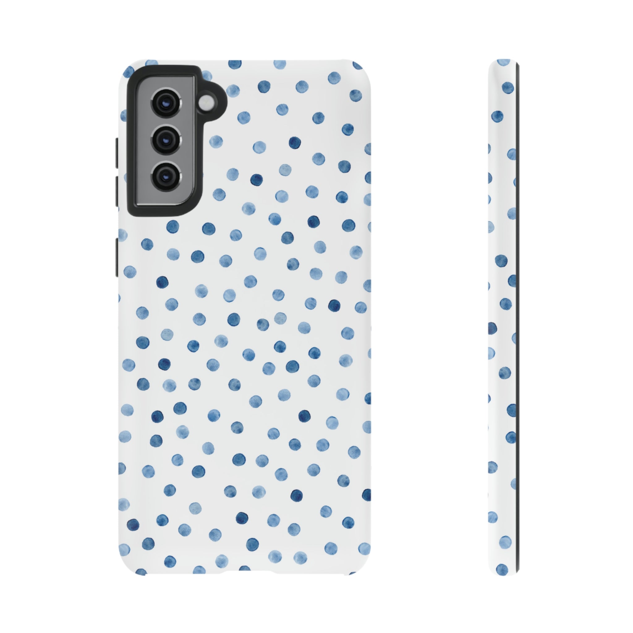 Blue Dots Pattern Android Case (Protective) Samsung Galaxy S21 Plus Matte Phone Case