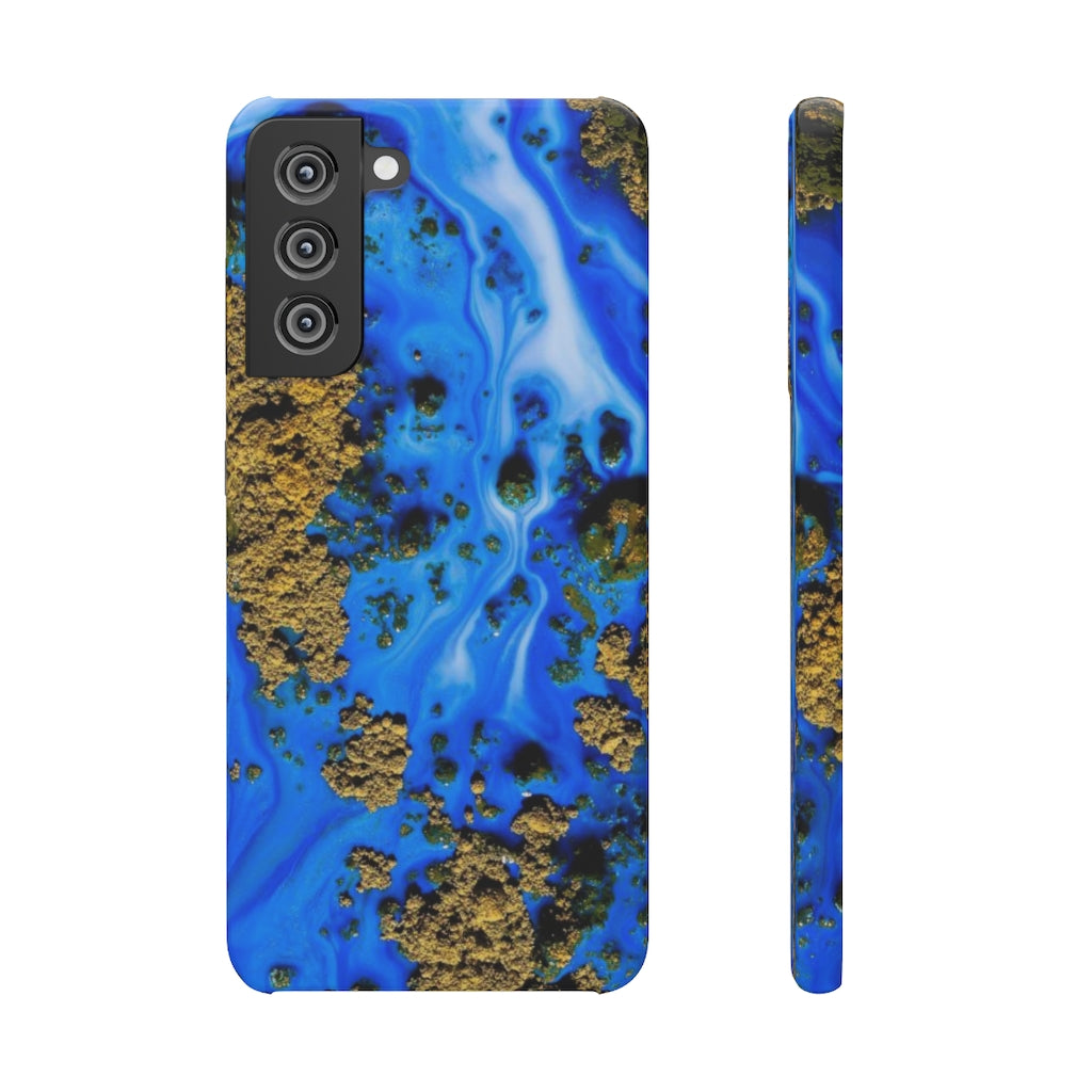 Blue River Ink Art Android Case (Slim) Samsung S21 FE Glossy Phone Case