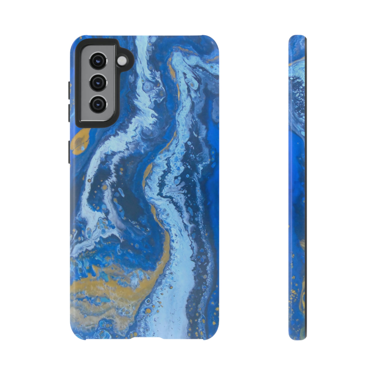 Acrylic Blue Gold Android Case (Protective) Samsung Galaxy S21 Plus Glossy Phone Case