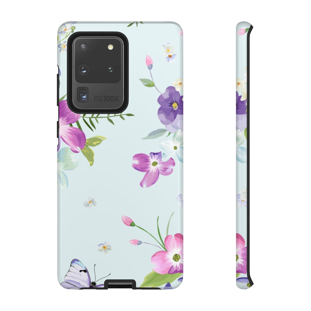 Blooming Flowers and Butterflies Samsung Case (Protective) Samsung Galaxy S20 Ultra Glossy Phone Case