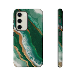 Green & Gold Epoxy Android Case (Protective) Samsung Galaxy S23 Glossy Phone Case