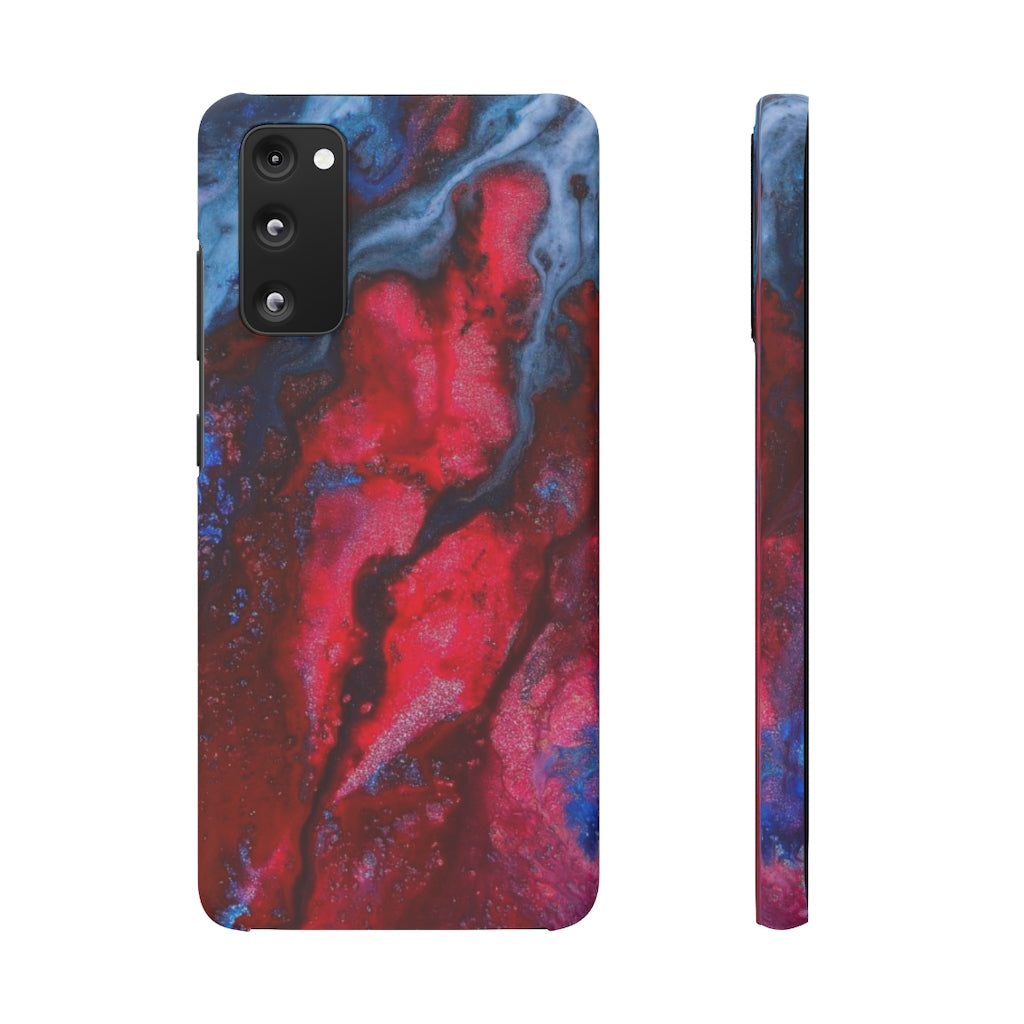 Neon Red Ink Art Android Case (Slim) Samsung S20 FE Matte Phone Case