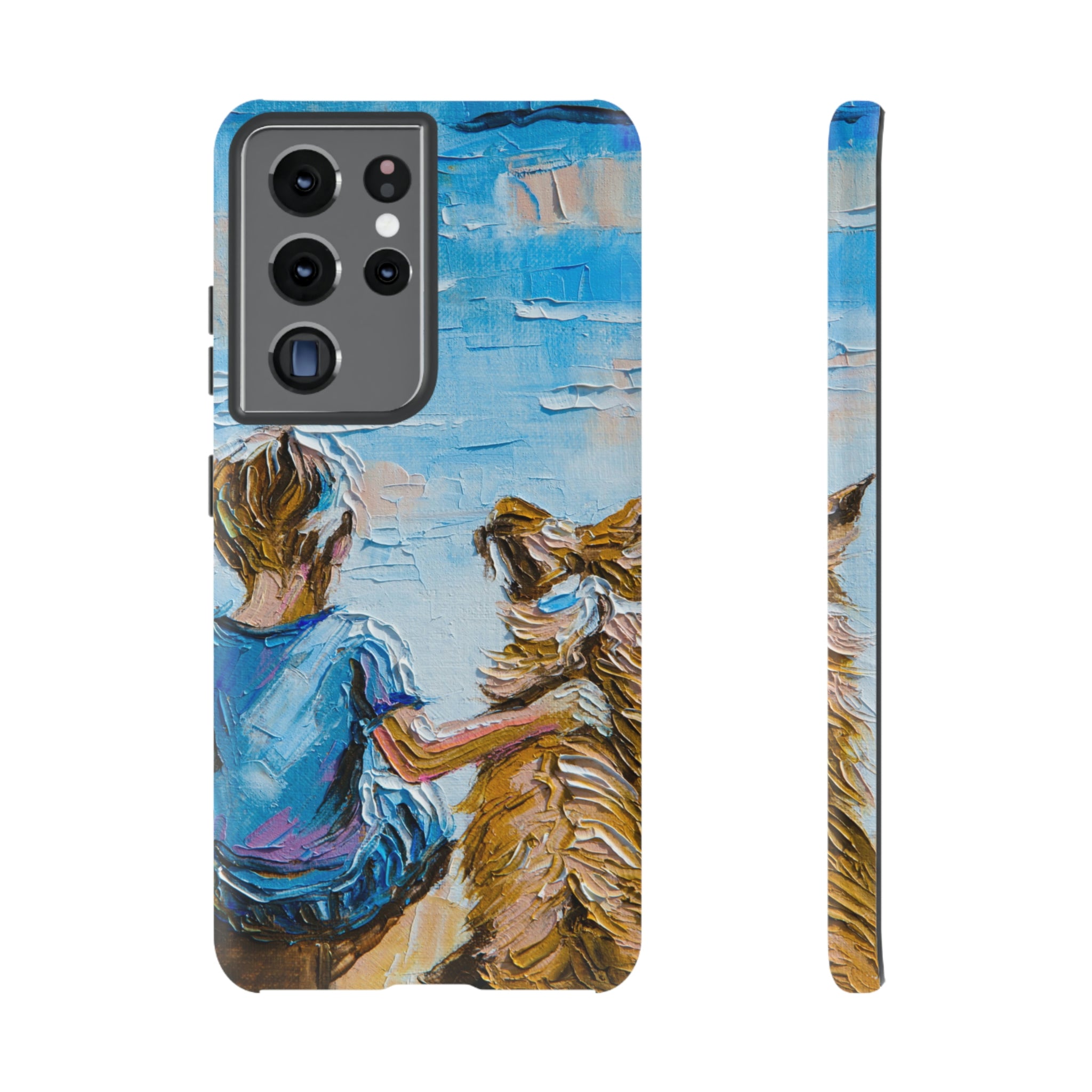 Boy with Dog Android Case (Protective) Samsung Galaxy S21 Ultra Matte Phone Case