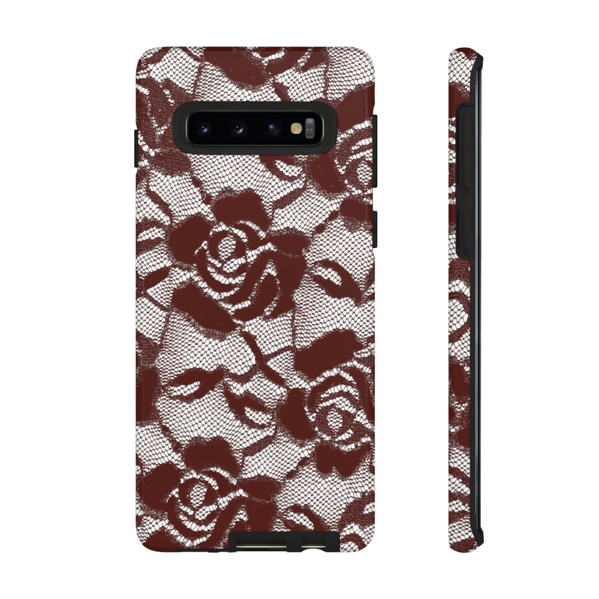 Red Rose Lace Gothic Flower Samsung Case (Protective) Samsung Galaxy S10 Glossy Phone Case