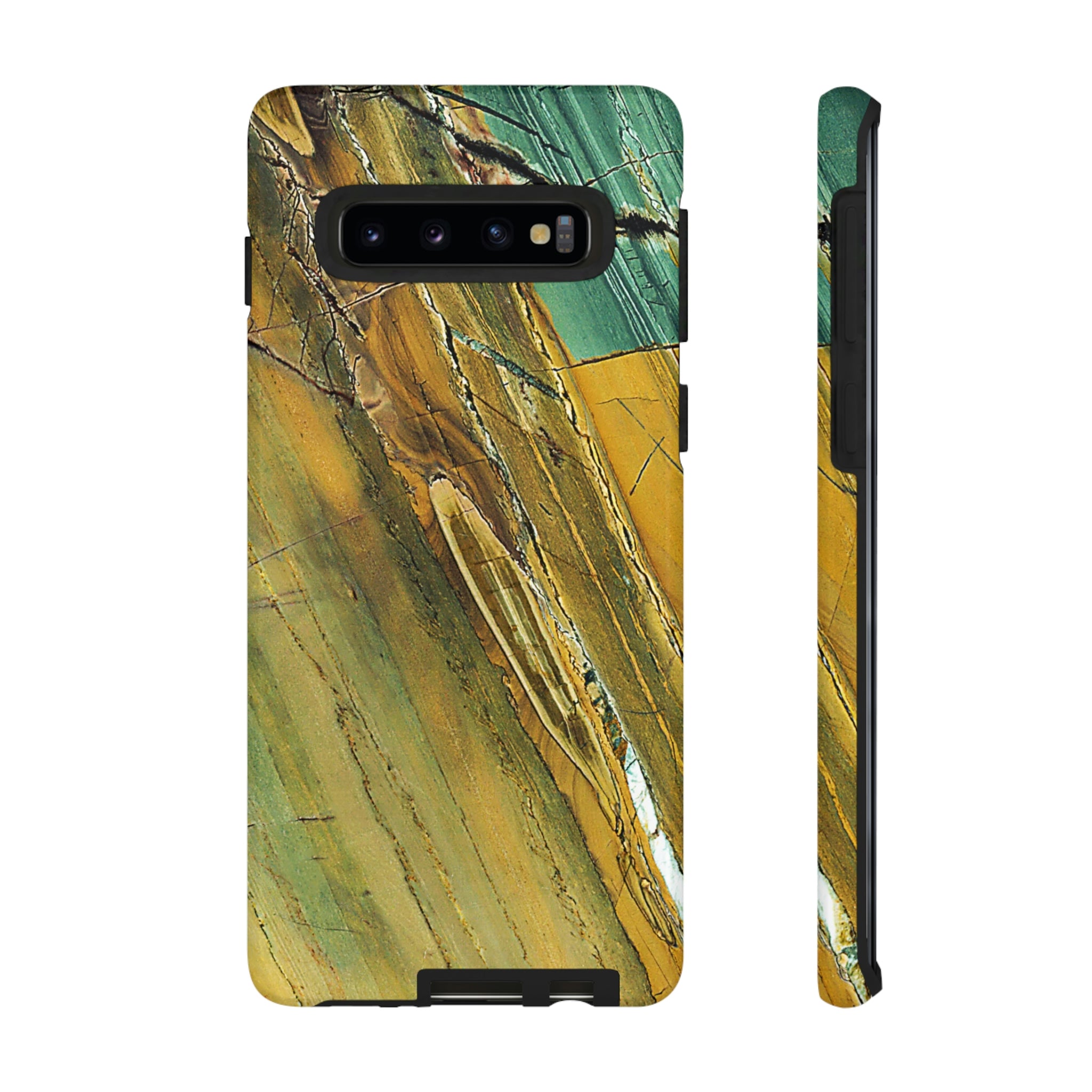 Cracked Yellow Android Case (Protective) Samsung Galaxy S10 Glossy Phone Case