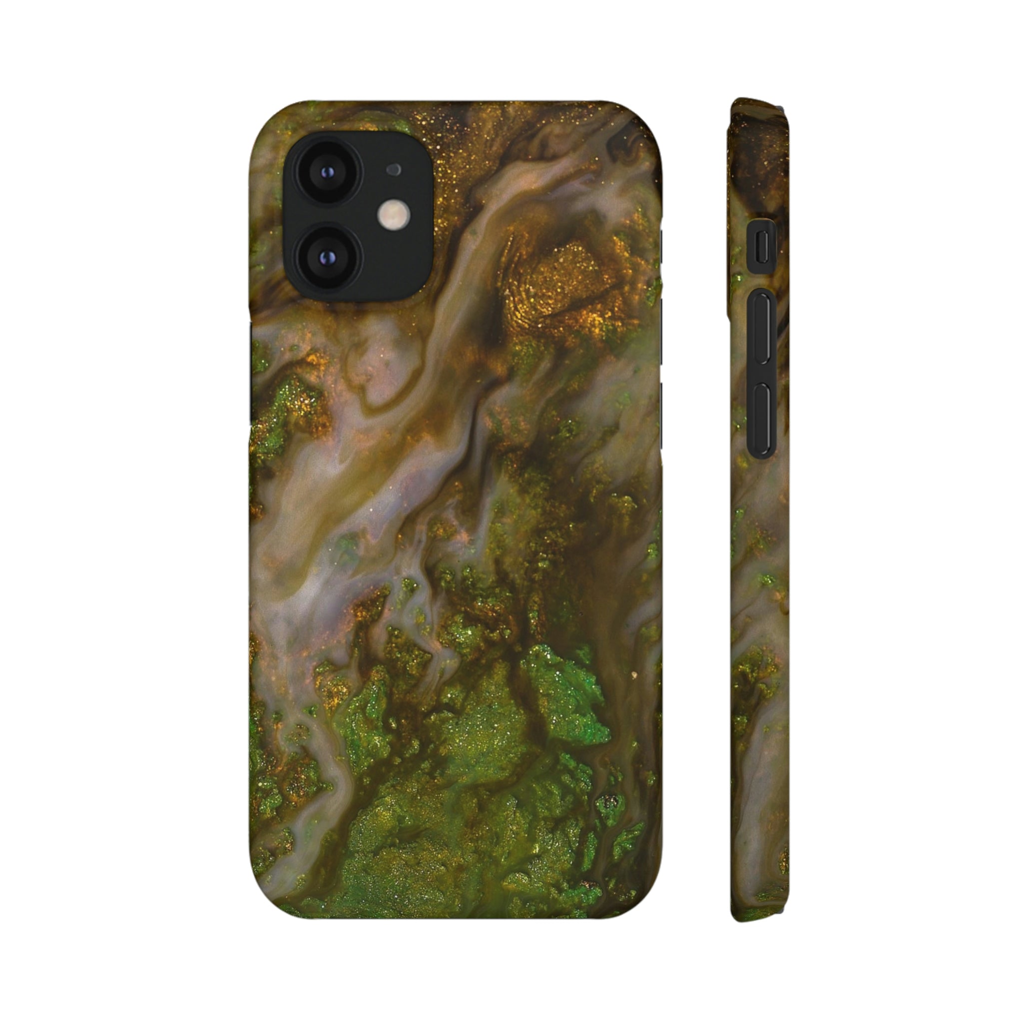 Smaragd Green Ink Art iPhone Case (Slim) iPhone 12 Mini Matte Phone Case