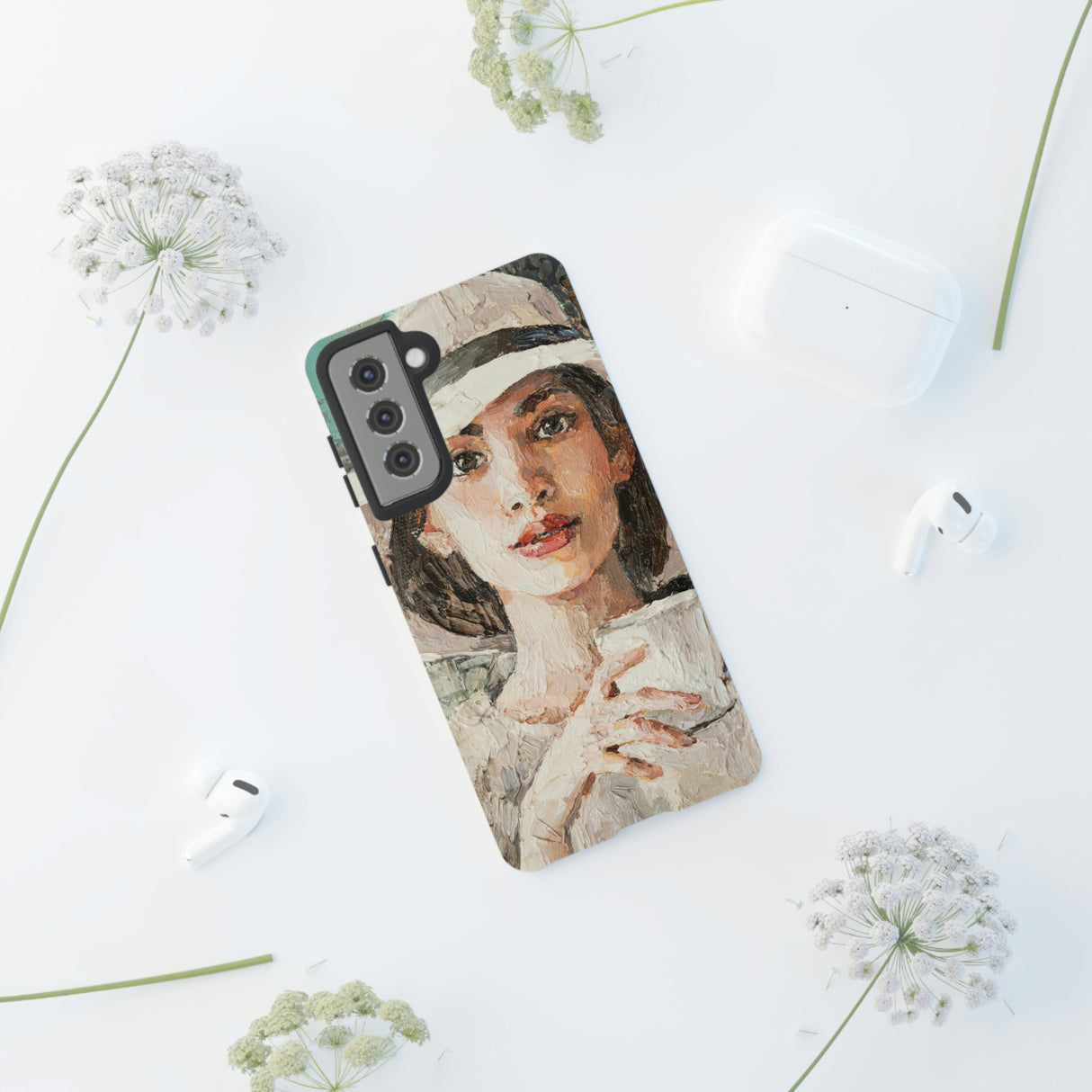 Lady White Hat Android Case (Protective) Phone Case