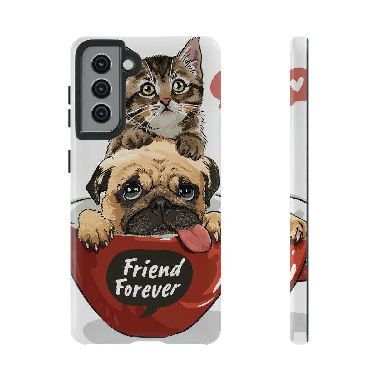 Pug n Kitten Android Case (Protective) Samsung Galaxy S21 Glossy Phone Case