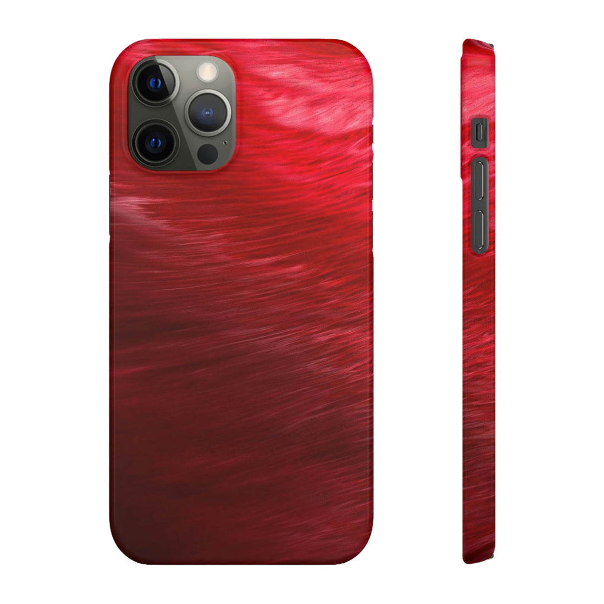 Red Feather Ink Art iPhone Case (Slim) iPhone 12 Pro Glossy Phone Case