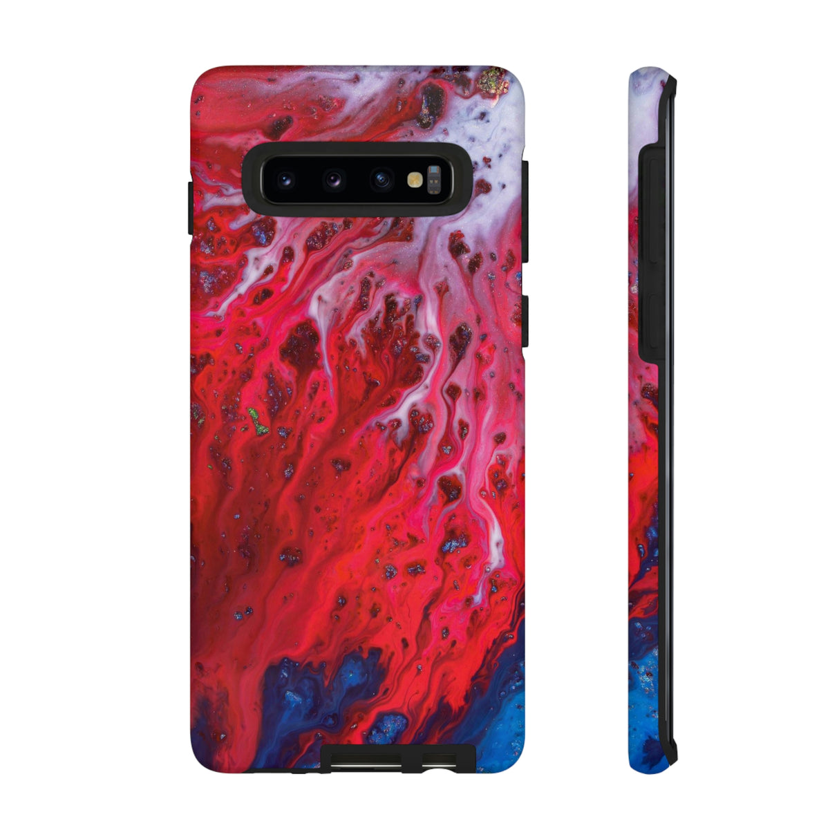 Bright Red Ink Art Android Case (Protective) Samsung Galaxy S10 Matte Phone Case