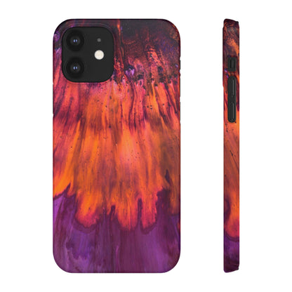 Orange Flow Ink Art iPhone Case (Slim) iPhone 12 Glossy Phone Case