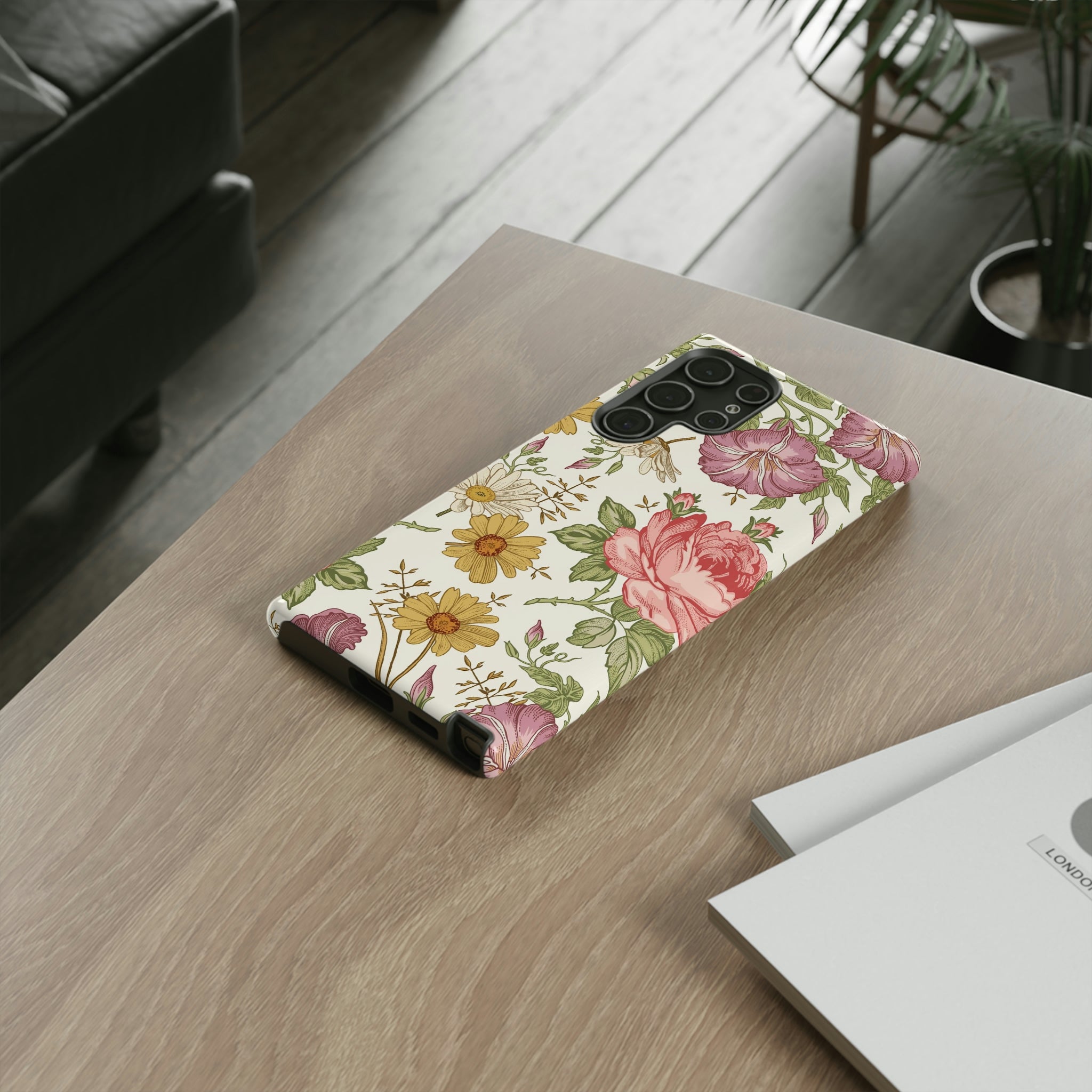 Fabric Vintage Flower Samsung Case (Protective) Phone Case