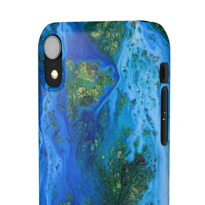 Blue Globe Ink Art iPhone Case (Slim) Phone Case