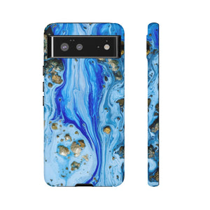 Blue Ice Ink Art Android Case (Protective) Google Pixel 6 Matte Phone Case