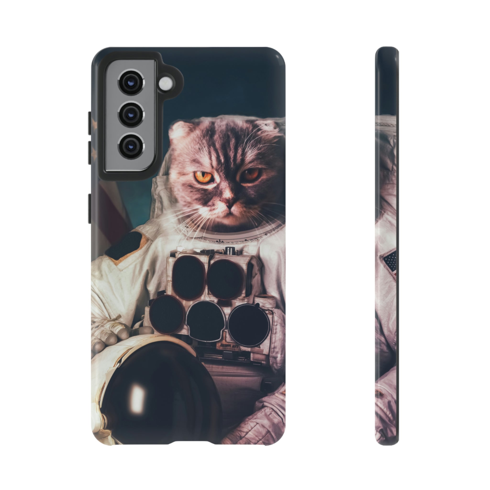 Cat Astronaut Android Case (Protective) Samsung Galaxy S21 Glossy Phone Case